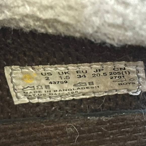 Timberland Ankle Sherpa Hiking Boots, size 2 - Picture 8 of 12